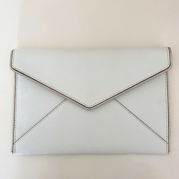 Rebecca Minkoff Handbags - Rebecca Minkoff white leather zipper clutch